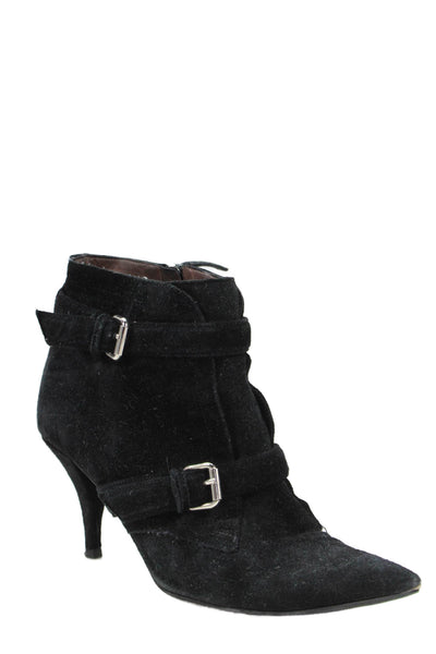 Tabitha Simmons Womens Suede Pointed Toe Ankle Boots Black Size 40 10