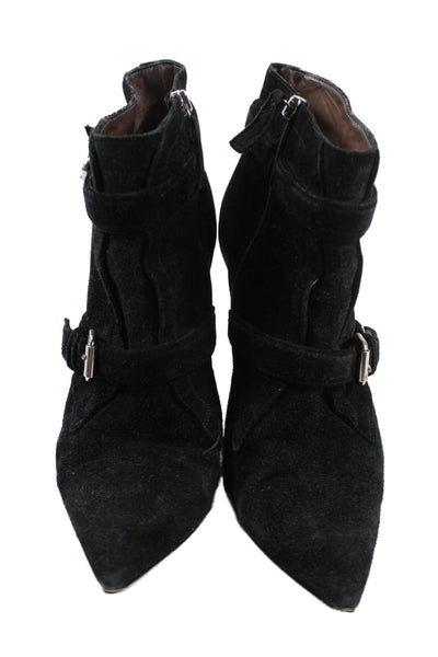Tabitha Simmons Womens Suede Pointed Toe Ankle Boots Black Size 40 10