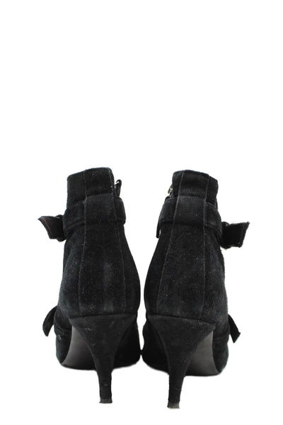 Tabitha Simmons Womens Suede Pointed Toe Ankle Boots Black Size 40 10