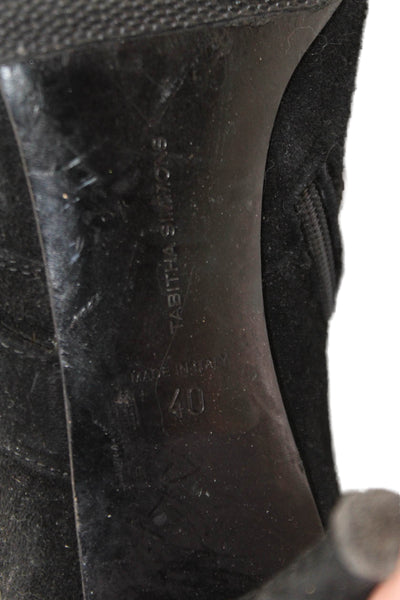Tabitha Simmons Womens Suede Pointed Toe Ankle Boots Black Size 40 10