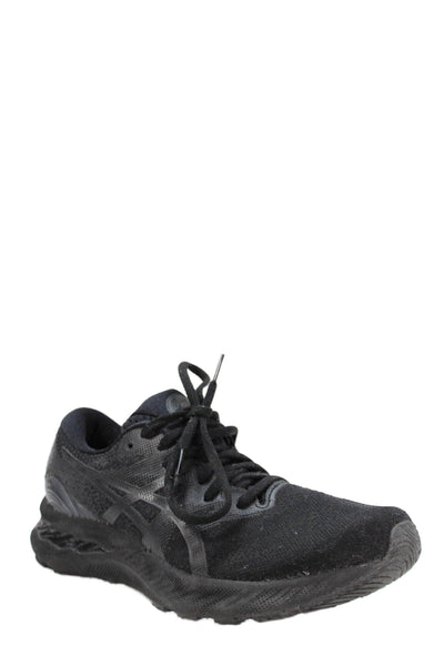 Asics Womens Paneled Detail Lace Up Athletic Sneakers Solid Black Size 9.5