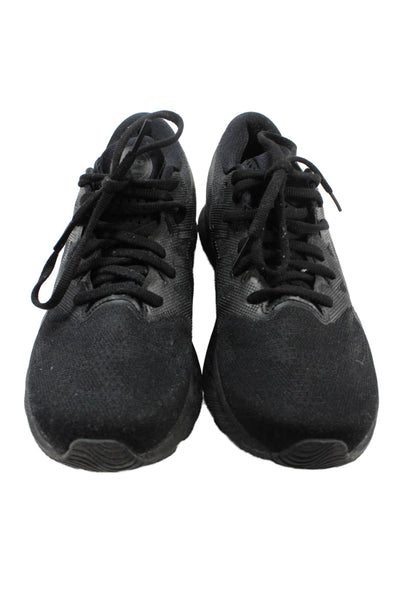 Asics Womens Paneled Detail Lace Up Athletic Sneakers Solid Black Size 9.5