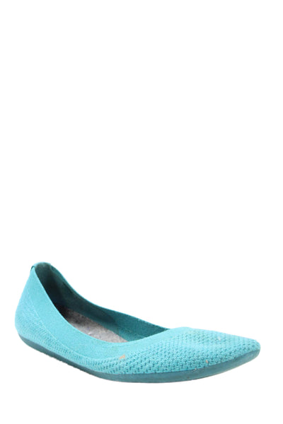 Allbirds Womens Knitted Slip On Flats Solid Blue Size 9
