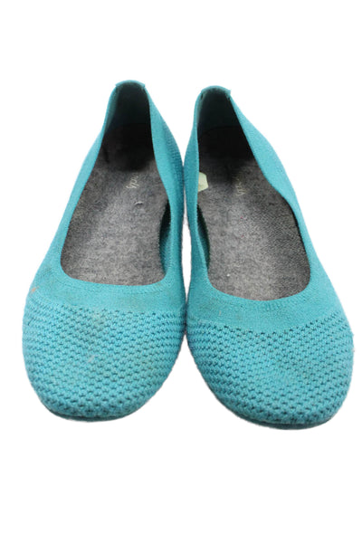 Allbirds Womens Knitted Slip On Flats Solid Blue Size 9