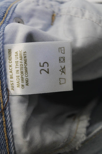 Just Black Denim Womens Boyfriend Cropped High Waist Light Blue Jeans Size 25