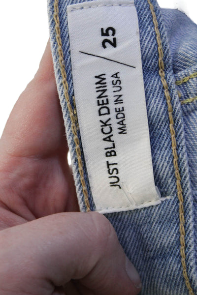 Just Black Denim Womens Boyfriend Cropped High Waist Light Blue Jeans Size 25