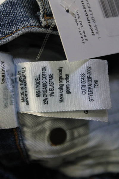 Agolde Women Ankle Cropped Skinny Dark Blue Mid Rise Button Jeans Size 25