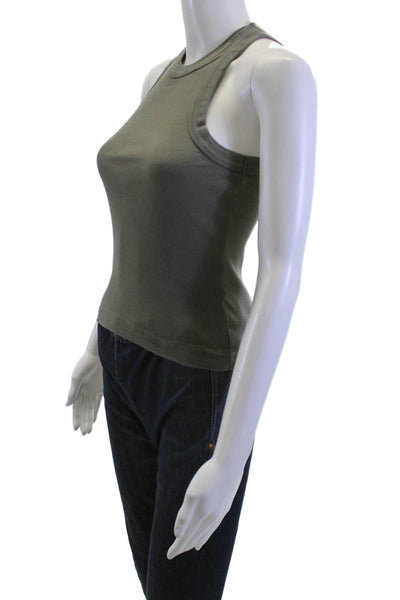 Standard James Perse Womens Basic Sleeveless High Neck Tank Solid Green Size 0