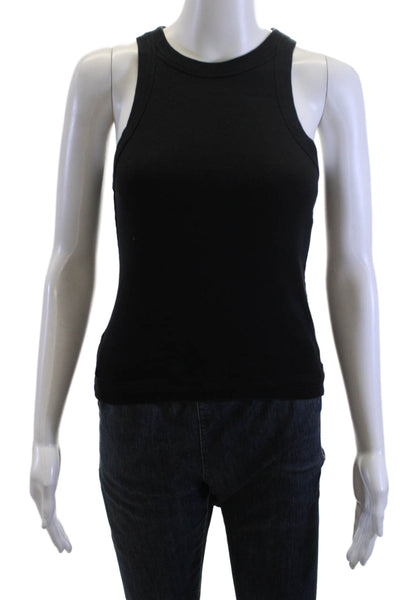 Standard James Perse Women Black Cotton Crew Neck Basic Tank Size 0
