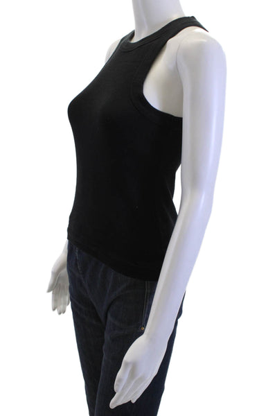 Standard James Perse Women Black Cotton Crew Neck Basic Tank Size 0