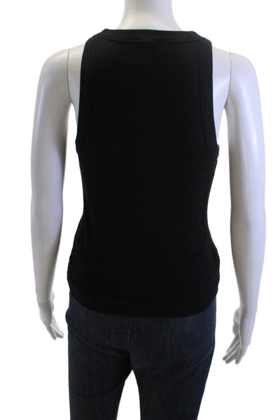 Standard James Perse Women Black Cotton Crew Neck Basic Tank Size 0
