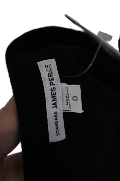 Standard James Perse Women Black Cotton Crew Neck Basic Tank Size 0
