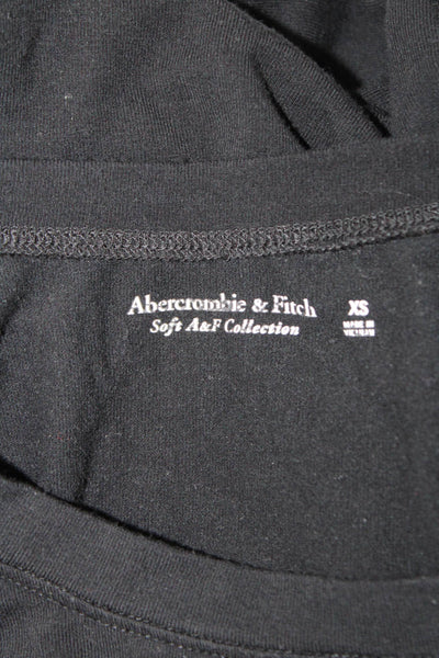 Abercrombie & Fitch Women Cropped Black Long Sleeve T-Shirt 90s Size XS