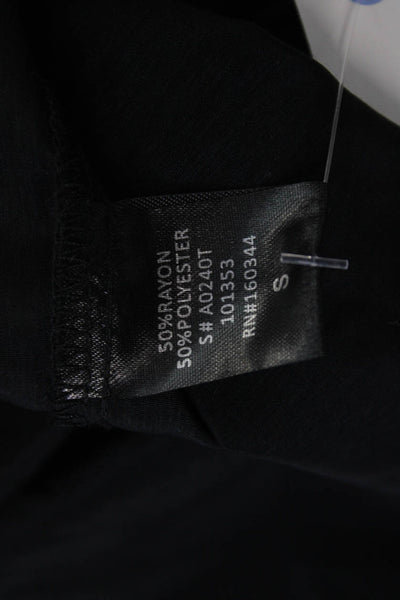 Pookie & Sebastian Women Black Collared Button Up Blouse Long Sleeve Size S
