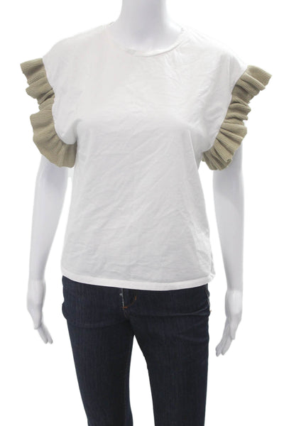 Zara Womens Bohemian Cotton Crew Neck Short Sleeve T-Shirt Size S