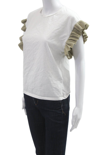 Zara Womens Bohemian Cotton Crew Neck Short Sleeve T-Shirt Size S