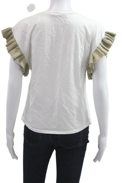 Zara Womens Bohemian Cotton Crew Neck Short Sleeve T-Shirt Size S