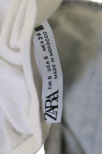 Zara Womens Bohemian Cotton Crew Neck Short Sleeve T-Shirt Size S