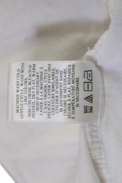 A.L.C. Womens Jersey White Cotton Square Neck Short Sleeve Tee Size XS