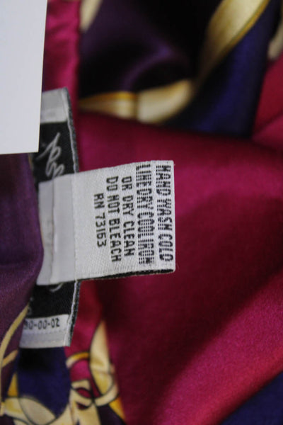 Lord & Taylor Women Purple Silk Collared Button Up Long Sleeve Blouse Size S