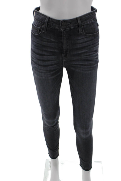Parker Smith Women Ankle Skinny Jeans Dark Gray High Rise Button Size 26