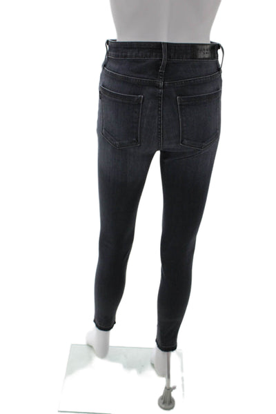 Parker Smith Women Ankle Skinny Jeans Dark Gray High Rise Button Size 26