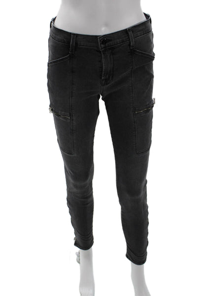 J Brand Women Skinny Ankle Dark Gray Jeans Mid Rise Button Size 27