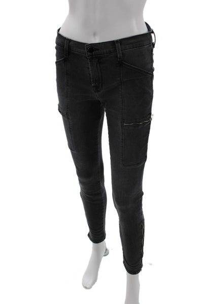 J Brand Women Skinny Ankle Dark Gray Jeans Mid Rise Button Size 27