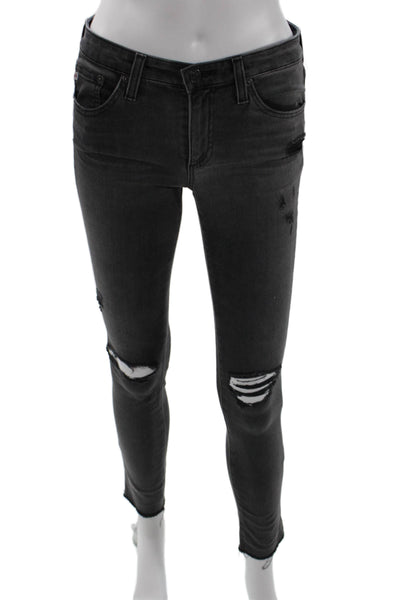 AG Adriano Goldschmied Womens Skinny Ankle Dark Gray Jeans Size 26
