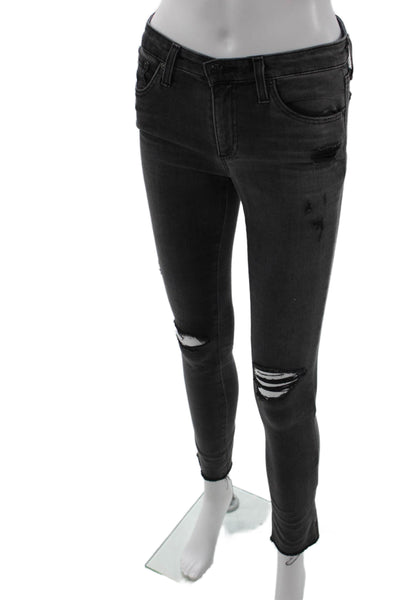 AG Adriano Goldschmied Womens Skinny Ankle Dark Gray Jeans Size 26