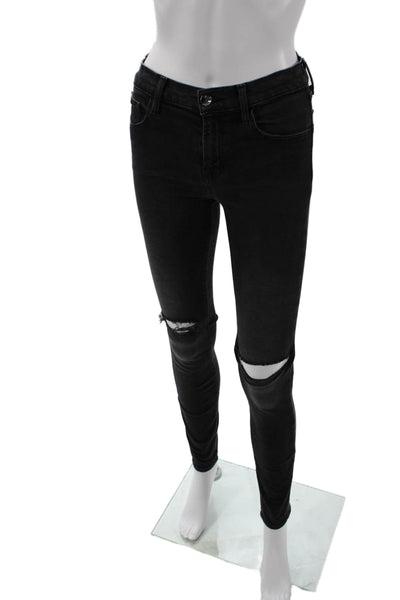 J Brand Womens Skinny Ankle Jeans Black High Rise Zip Size 26