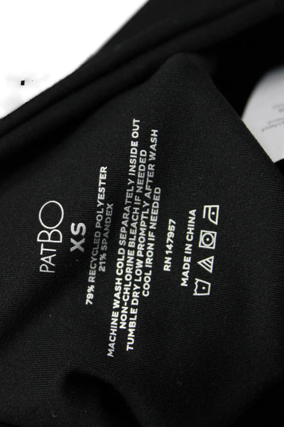 PatBO Unisex Biker Shorts Black 79% Recycled Polyester Size XS