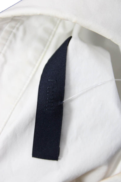 Juun-J Women White Collared Button-Up Long Sleeve Basic Top Size 34 Petite