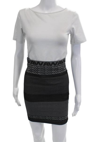 Alexander Wang x H&M Womens Bandage Mini Skirt Black Graphic Print Size S