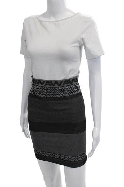 Alexander Wang x H&M Womens Bandage Mini Skirt Black Graphic Print Size S