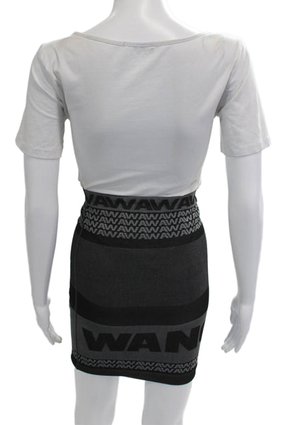 Alexander Wang x H&M Womens Bandage Mini Skirt Black Graphic Print Size S