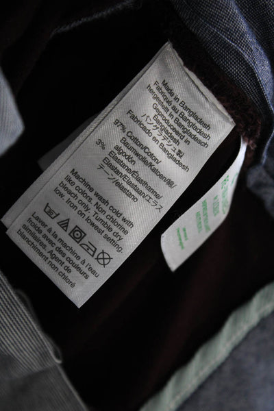 J Crew Mens Chinos Brown Button Fly Inseam 32 97% Cotton Size 34