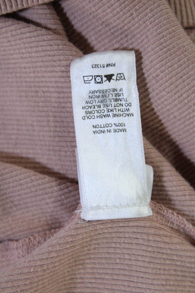 1.State Womens Beige Basic T-Shirt 100% Cotton Short Sleeve Round Neck Size M
