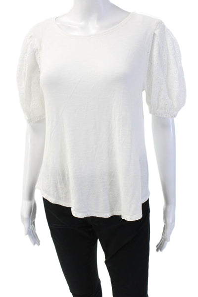Cupio Womens Basic T-Shirt White Round Neck Short Sleeve 100% Cotton Size M