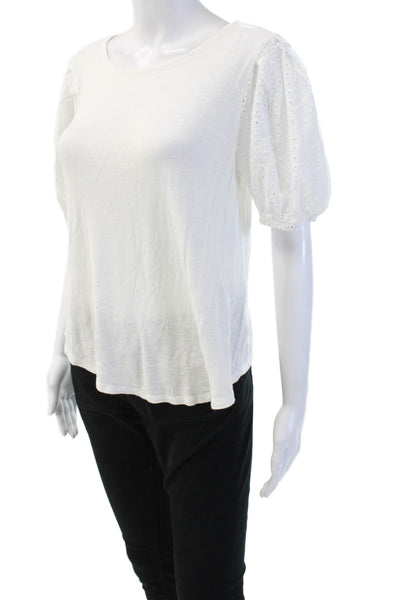 Cupio Womens Basic T-Shirt White Round Neck Short Sleeve 100% Cotton Size M