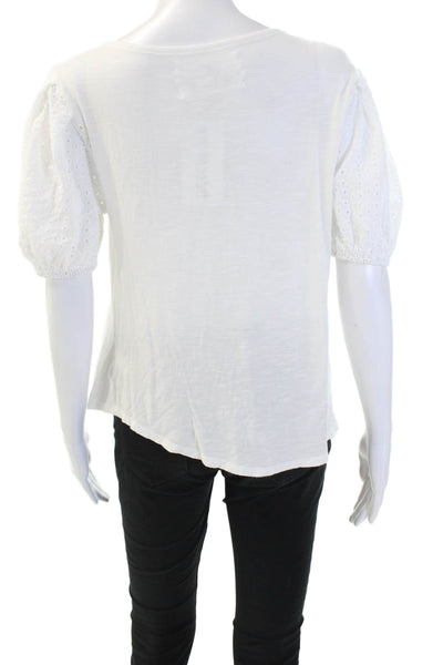 Cupio Womens Basic T-Shirt White Round Neck Short Sleeve 100% Cotton Size M