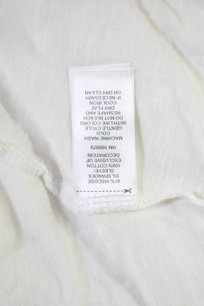 Cupio Womens Basic T-Shirt White Round Neck Short Sleeve 100% Cotton Size M