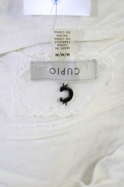 Cupio Womens Basic T-Shirt White Round Neck Short Sleeve 100% Cotton Size M