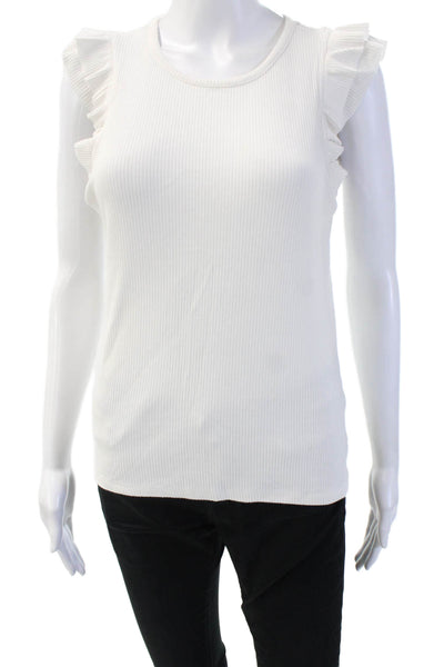 philosophy Women Basic Sleeveless Tank White Crew Neck Size M