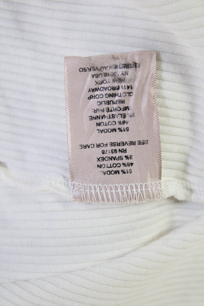 philosophy Women Basic Sleeveless Tank White Crew Neck Size M