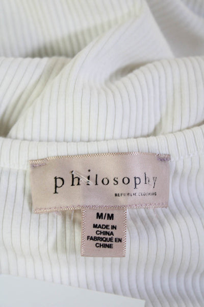 philosophy Women Basic Sleeveless Tank White Crew Neck Size M