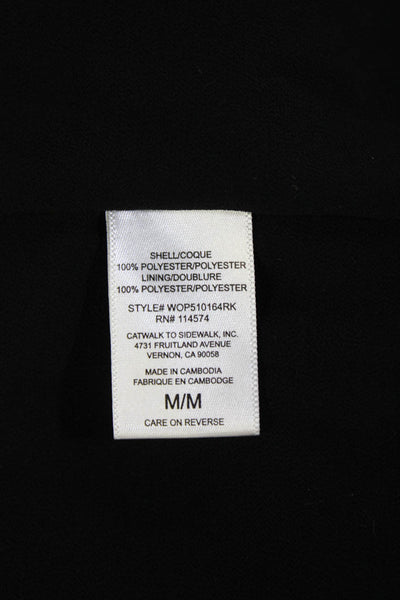 Pleione Womens Black Sleeveless Tunic Tank Round Neck Polyester Size M