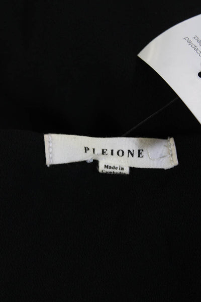 Pleione Womens Black Sleeveless Tunic Tank Round Neck Polyester Size M