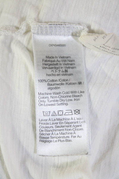 Madewell Women Basic Sleeveless V-Neck Tank White Organic Cotton Size M