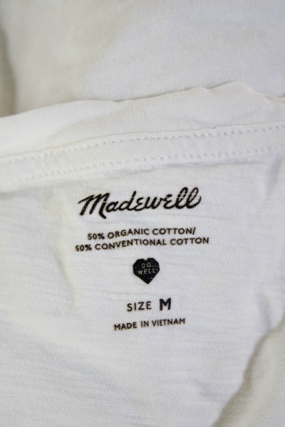 Madewell Women Basic Sleeveless V-Neck Tank White Organic Cotton Size M